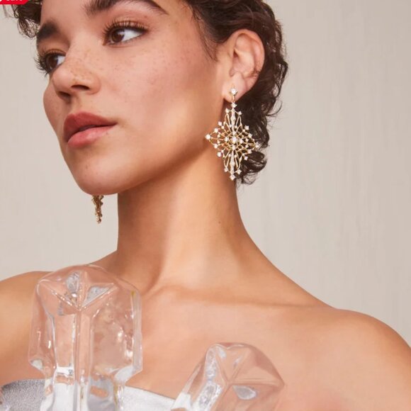 NEW IN BOX! Kendra Scott Earrings Rosalie Gold Statement Earrings - Picture 2 of 3